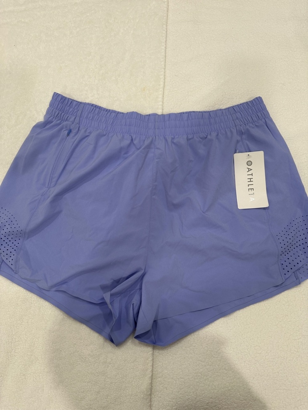 Athleta Women's Perforated Running Shorts - Lavender size 1X